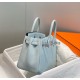 Super Clone Replica Hermes Birkin Bag 25cm/30cm Light Blue Clemence Silver Hardware Top Replica Hermes Birkin Bag 25cm/30cm Light Blue Clemence Silver Hardware
