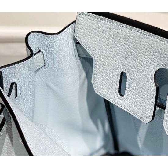 Super Clone Replica Hermes Birkin Bag 25cm/30cm Light Blue Clemence Silver Hardware Top Replica Hermes Birkin Bag 25cm/30cm Light Blue Clemence Silver Hardware