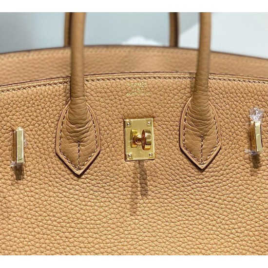 Super Clone Replica Hermes Birkin Bag 25cm/30cm Camel Clemence Gold Hardware Top Replica Hermes Birkin Bag 25cm/30cm Camel Clemence Gold Hardware