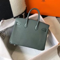 Top Replica Hermes Birkin Bag 25cm/30cm Almond Green Clemence Gold Hardware