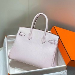 Top Replica Hermes Birkin Bag 25cm/30cm Pink Clemence Silver Hardware