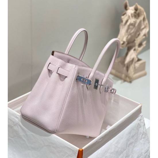 Super Clone Replica Hermes Birkin Bag 25cm/30cm Pink Clemence Silver Hardware Top Replica Hermes Birkin Bag 25cm/30cm Pink Clemence Silver Hardware