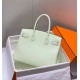 Super Clone Replica Hermes Birkin Bag 25cm/30cm Light Green Clemence Silver Hardware Top Replica Hermes Birkin Bag 25cm/30cm Light Green Clemence Silver Hardware