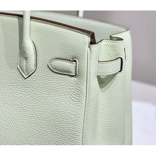 Super Clone Replica Hermes Birkin Bag 25cm/30cm Light Green Clemence Silver Hardware Top Replica Hermes Birkin Bag 25cm/30cm Light Green Clemence Silver Hardware