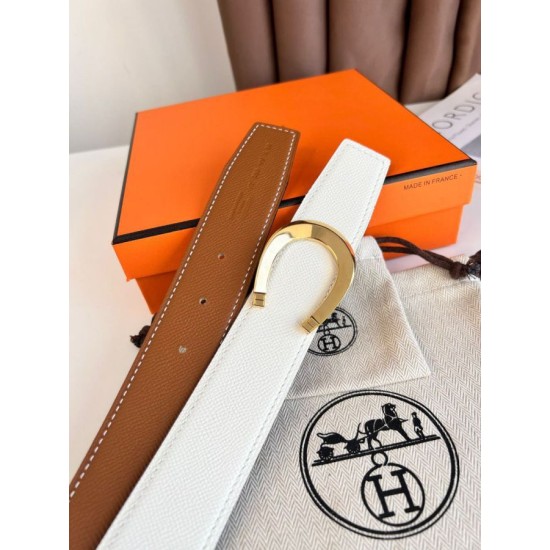 Top Replica Hermes Luck 38MM Reversible Belt with Gold Epsom Buckle