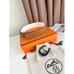 Top Replica Hermes Luck 38MM Reversible Belt with Black Epsom Buckle
