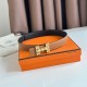 Top Replica Hermes H Medor 24MM Reversible Belt in Epsom Brown