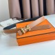 Top Replica Hermes H Medor 24MM Reversible Belt in Epsom Brown