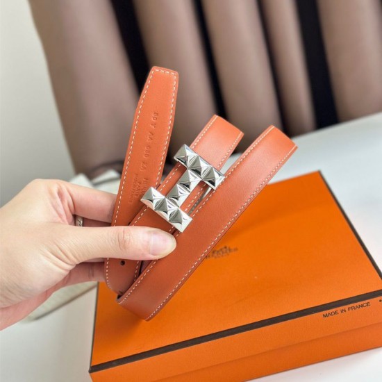 Top Replica Hermes H Medor 24MM Reversible Belt in Epsom Gray