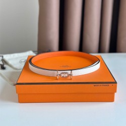 Top Replica Hermes Ancre 13MM Women's Reversible Belt in Epsom Orange