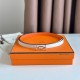 Top Replica Hermes Ancre 13MM Women's Reversible Belt in Epsom Orange