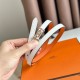 Top Replica Hermes Ancre 13MM Women's Reversible Belt in Epsom Orange