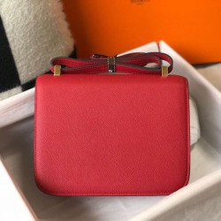 Top Replica Hermes Constance MM Bag 24cm Red Epsom