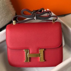 Top Replica Hermes Constance MM Bag 24cm Red Epsom