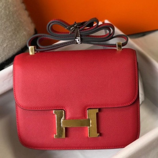 Top Replica Hermes Constance MM Bag 24cm Red Epsom
