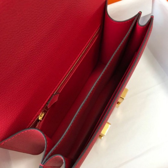 Top Replica Hermes Constance MM Bag 24cm Red Epsom