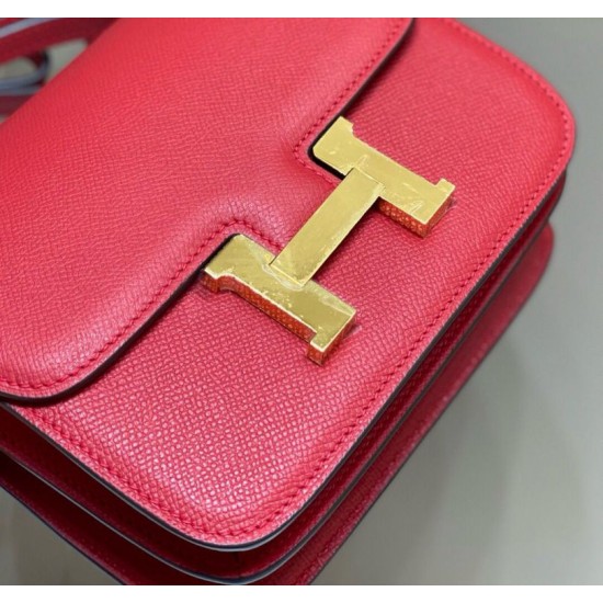 Top Replica Hermes Constance MM Bag 24cm Red Epsom