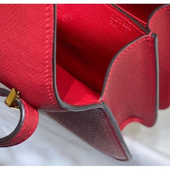 Top Replica Hermes Constance MM Bag 24cm Red Epsom
