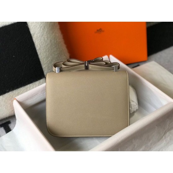 Top Replica Hermes Constance MM Bag 24cm Grey Epsom