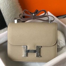 Top Replica Hermes Constance MM Bag 24cm Grey Epsom