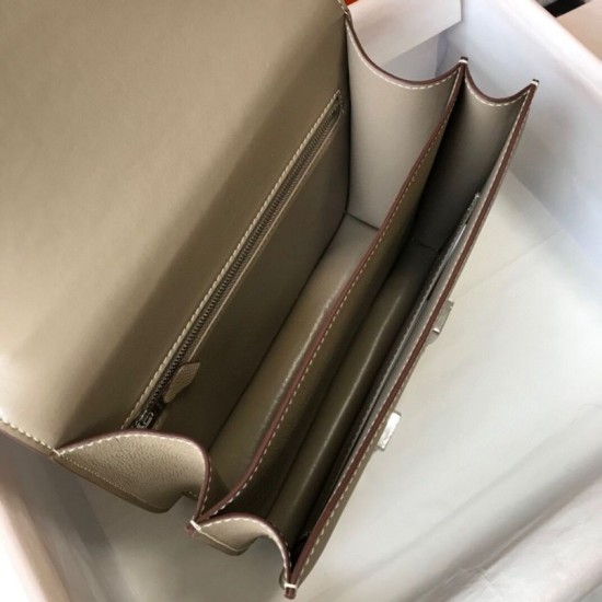 Top Replica Hermes Constance MM Bag 24cm Grey Epsom