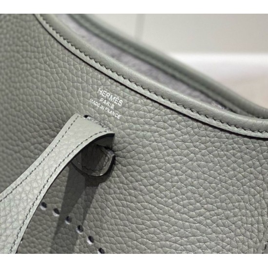 Top Replica Hermes Evelyne III TPM Gray Clemence Bag