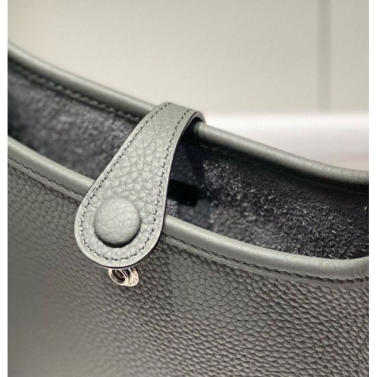 Top Replica Hermes Evelyne III TPM Gray Clemence Bag