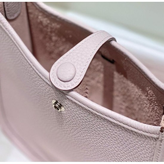 Top Replica Hermes Evelyne III TPM Pale Mauve Clemence Bag