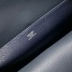 Top Replica Hermes Halzan 25 Dark Blue Clemence Bag