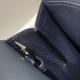 Top Replica Hermes Halzan 25 Dark Blue Clemence Bag