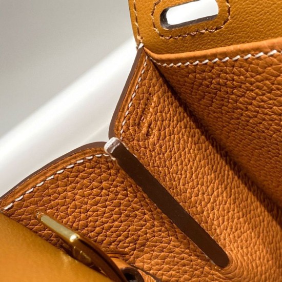 Top Replica Hermes Halzan 25 brown bag Clemence