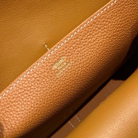 Top Replica Hermes Halzan 25 brown bag Clemence