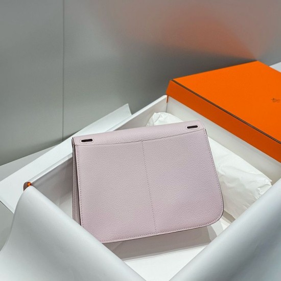 Top Replica Hermes Halzan 25 Light Purple Clemence Bag