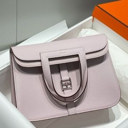 Top Replica Hermes Halzan 25 Light Purple Clemence Bag