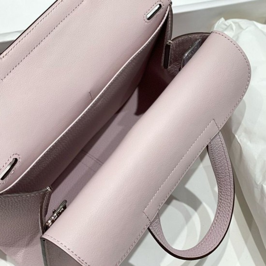 Top Replica Hermes Halzan 25 Light Purple Clemence Bag