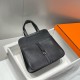 Top Replica Hermes Halzan 25 black clemence bag