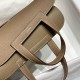 Top Replica Hermes Halzan 25 greyish brown clemence bag