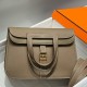 Top Replica Hermes Halzan 25 greyish brown clemence bag