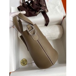 Top Replica Hermes In The Loop 18 Handmade Clemence Bag Brown