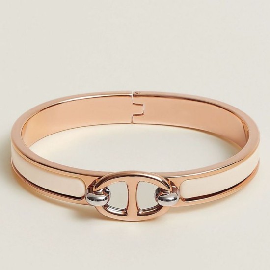 Top Replica Hermes Mini Clic Anchor Chain Bracelet Cream