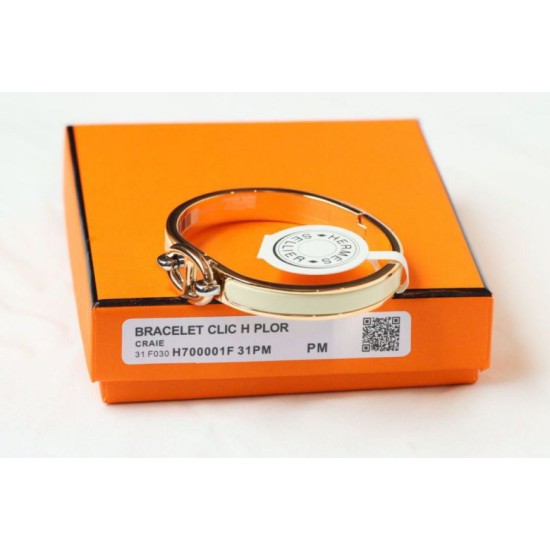 Top Replica Hermes Mini Clic Anchor Chain Bracelet Cream