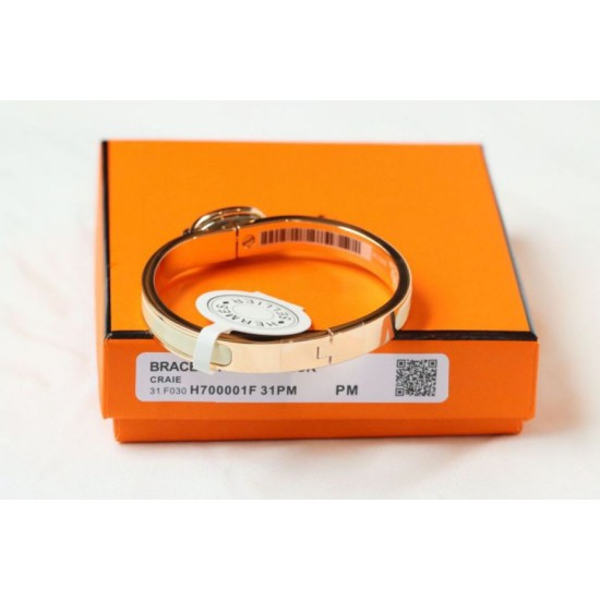 Top Replica Hermes Mini Clic Anchor Chain Bracelet Cream