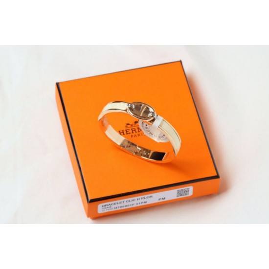 Top Replica Hermes Mini Clic Anchor Chain Bracelet Cream