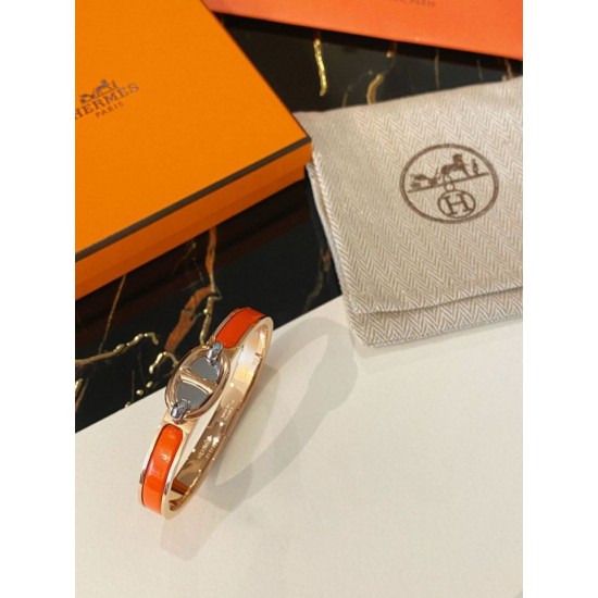 Top Replica Hermes Mini Clic Anchor Chain Bracelet Orange