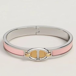 Top Replica Hermes Mini Clic Anchor Chain Bracelet Pink