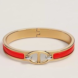 Top Replica Hermes Mini Clic Anchor Chain Bracelet Red