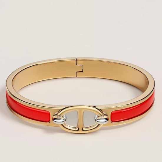 Top Replica Hermes Mini Clic Anchor Chain Bracelet Red
