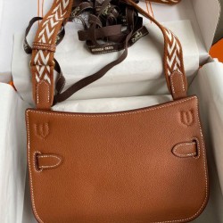 Top Replica Hermes Jypsiere Mini Brown Calfskin Bag