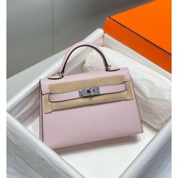 Super Clone Replica Hermes Kelly Mini II Bag Pale Mauve Epsom with Gold Hardware Top Replica Hermes Kelly Mini II Bag Pale Mauve Epsom with Gold Hardware