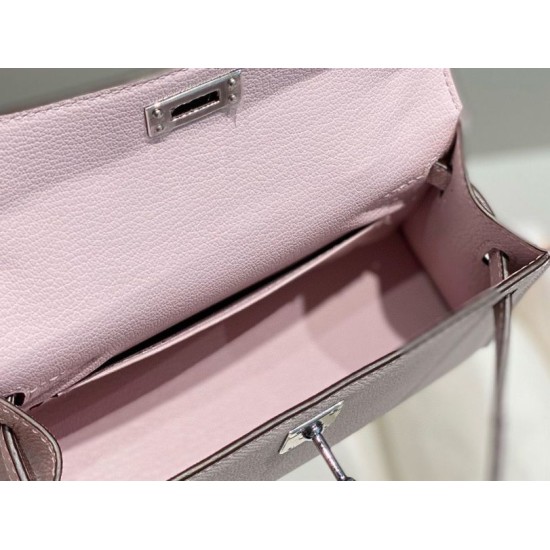 Super Clone Replica Hermes Kelly Mini II Bag Pale Mauve Epsom with Gold Hardware Top Replica Hermes Kelly Mini II Bag Pale Mauve Epsom with Gold Hardware